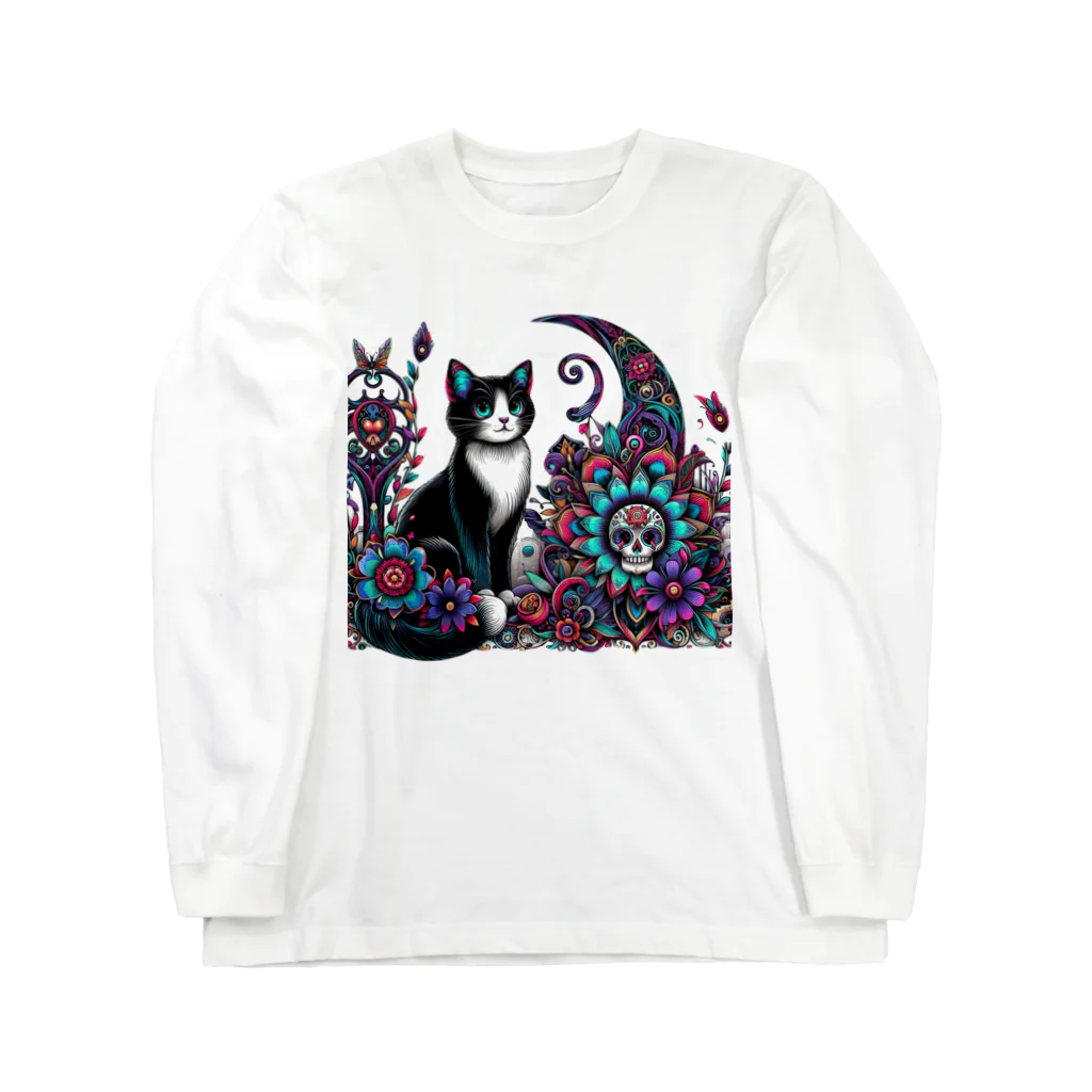 NL-のゴシック×猫2 ロングスリーブTシャツ