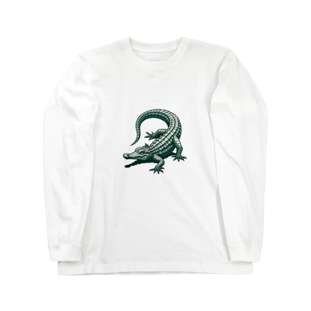 waniwanipanikuのリアル風なワニ Long Sleeve T-Shirt