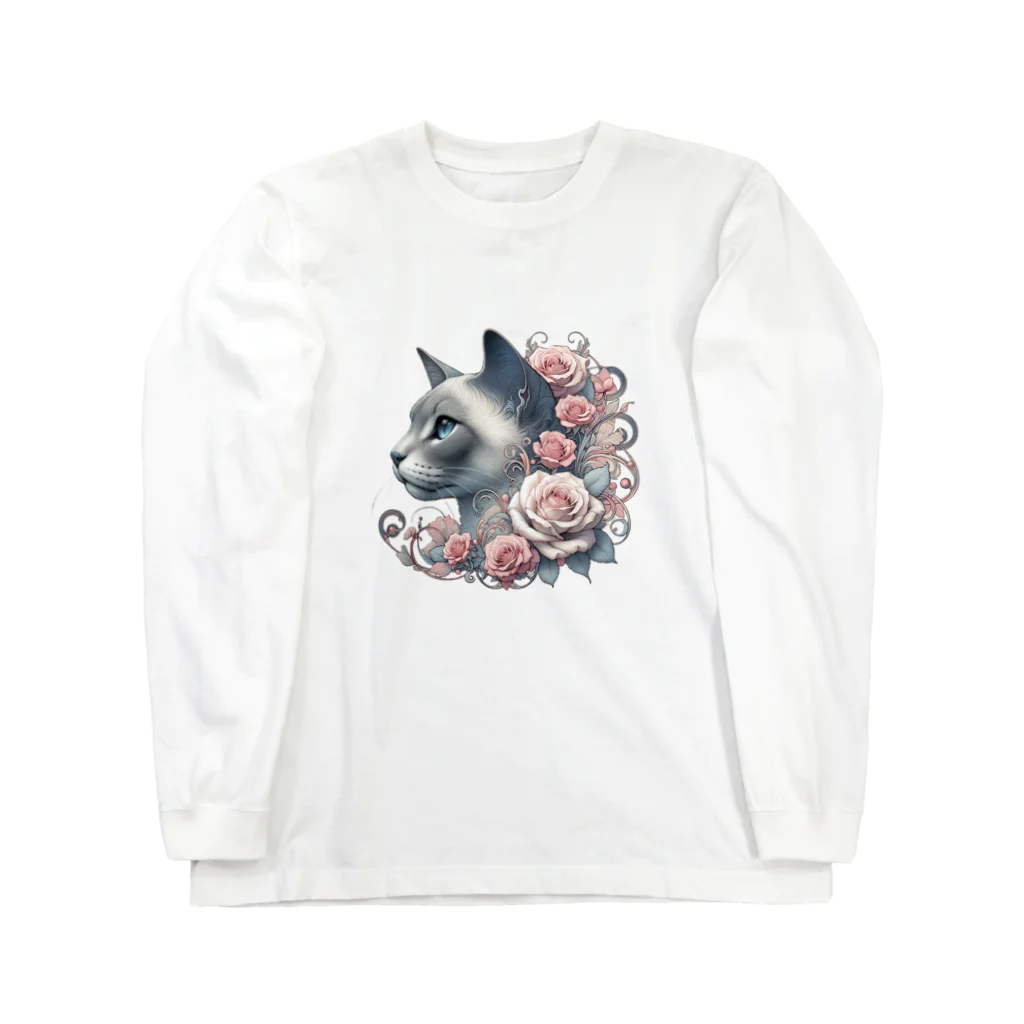 An_Momoのバラ猫ちゃん🌹 ロングスリーブTシャツ