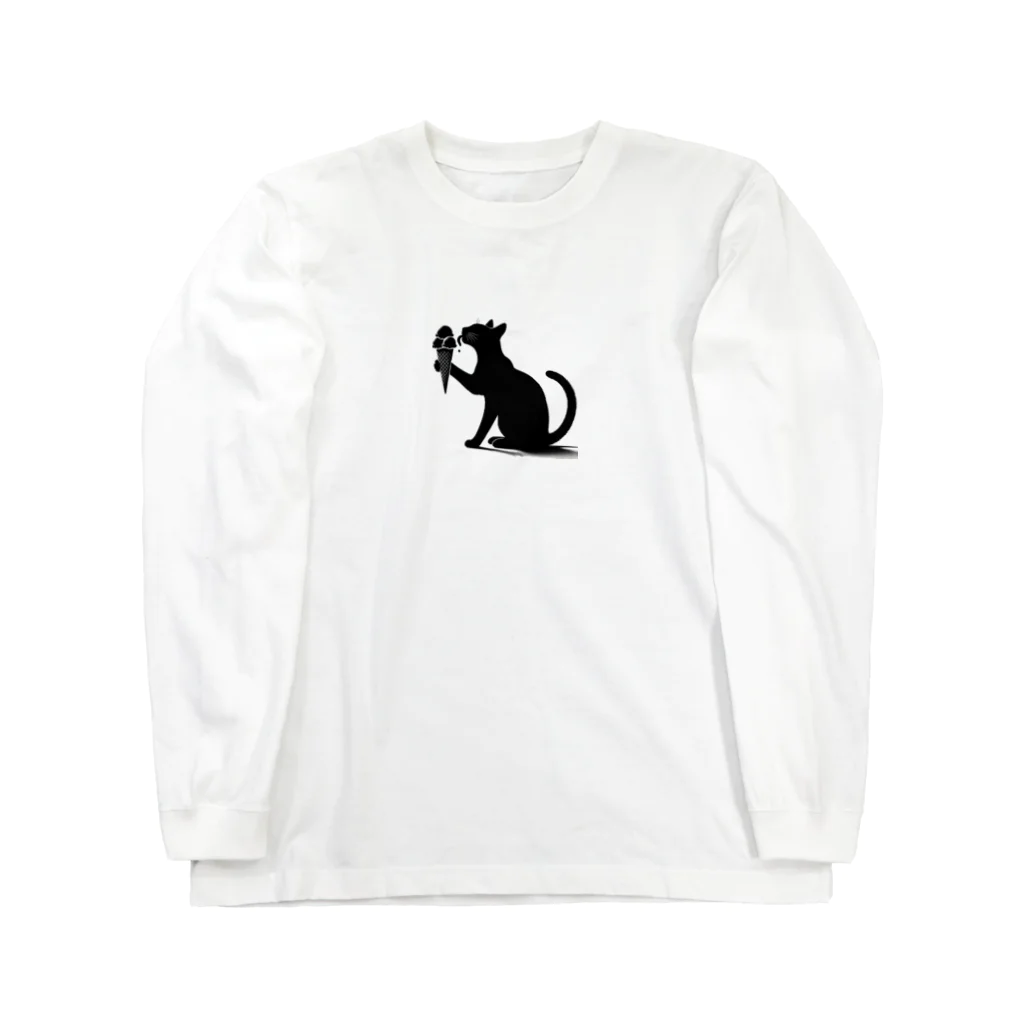 YPO_industryのアイスを舐める猫 Long Sleeve T-Shirt