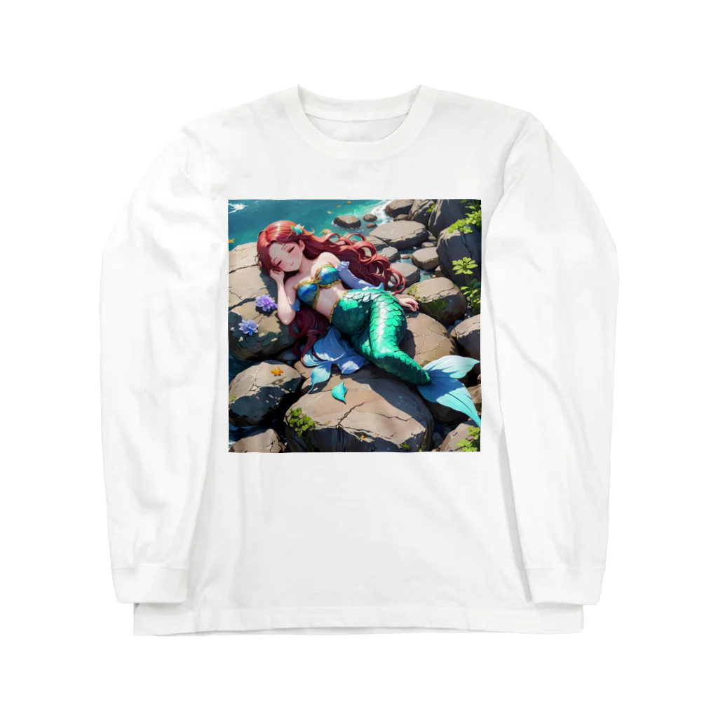 ぴよぴよショップの人魚姫のお昼寝 Long Sleeve T-Shirt