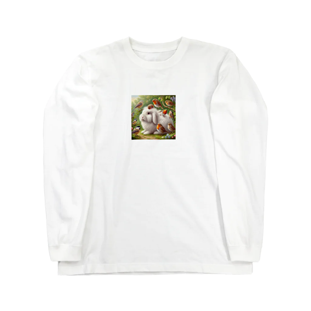 hachitaroのうさぎと小鳥たち③ Long Sleeve T-Shirt