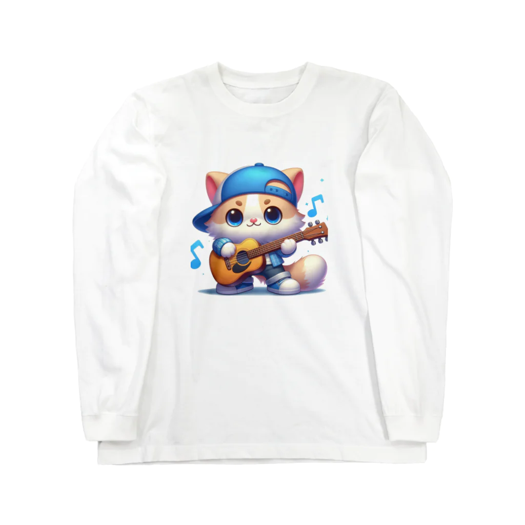 モンピパラダイスのにゃんこ🐱のリズムにノッテ🎵 ロングスリーブTシャツ