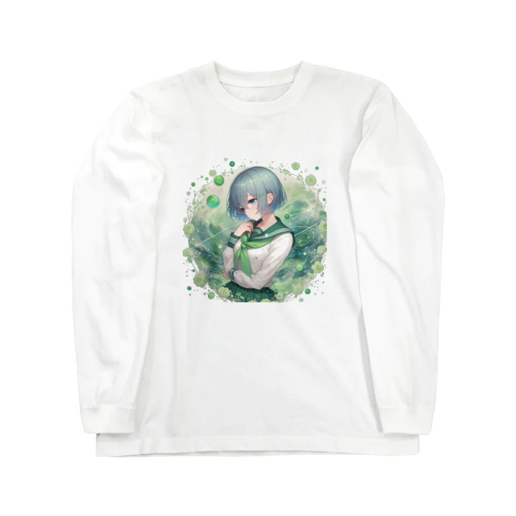 ゆめのかすずめの翠と緑 Long Sleeve T-Shirt