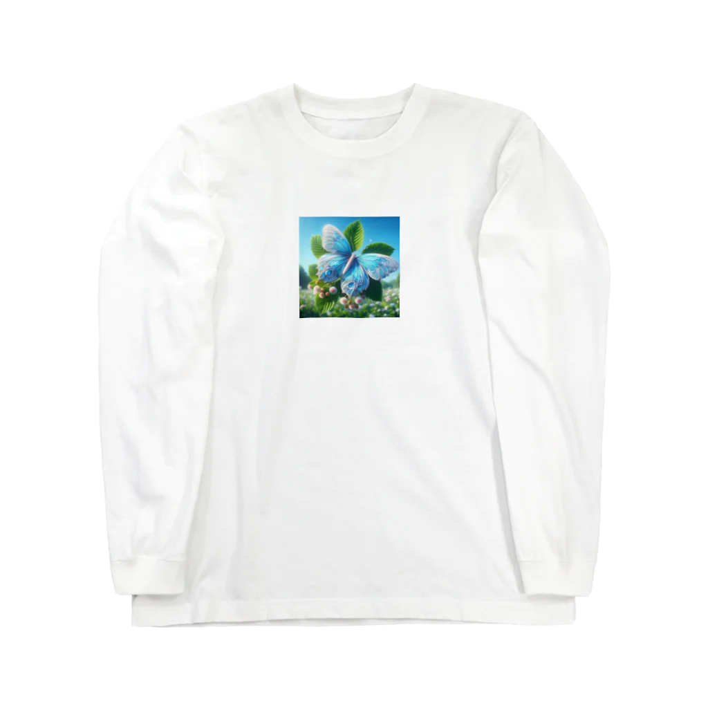 Chihiro0318の水色に舞う美しい蝶々 Long Sleeve T-Shirt