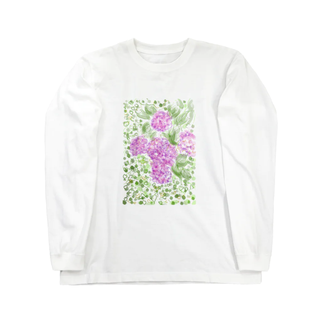 totoartの紫陽花 ロングスリーブTシャツ