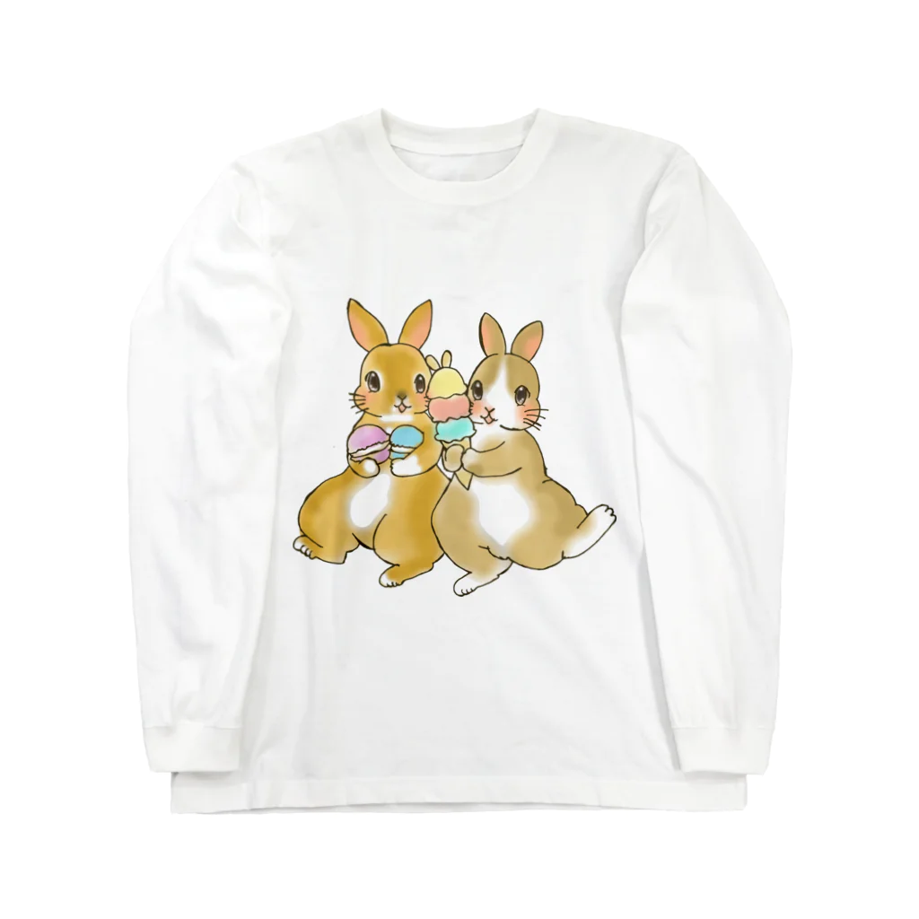 アトリエねぎやまのハニーちゃん＆モカちゃん Long Sleeve T-Shirt