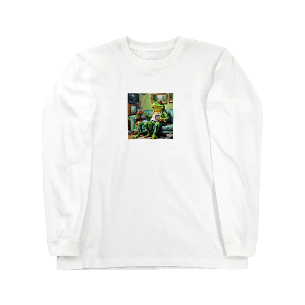 zukit4sのジョークを言っているカエル Long Sleeve T-Shirt