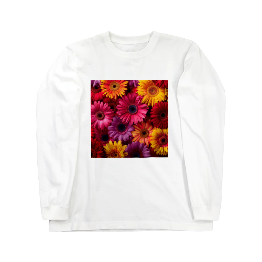 オンラインショップイエローリーフの色鮮やかな花 Long Sleeve T-Shirt