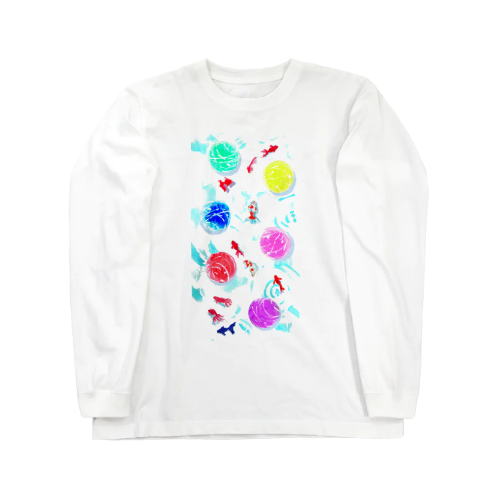 犬張子さんのお店の金魚と水風船 Long Sleeve T-Shirt