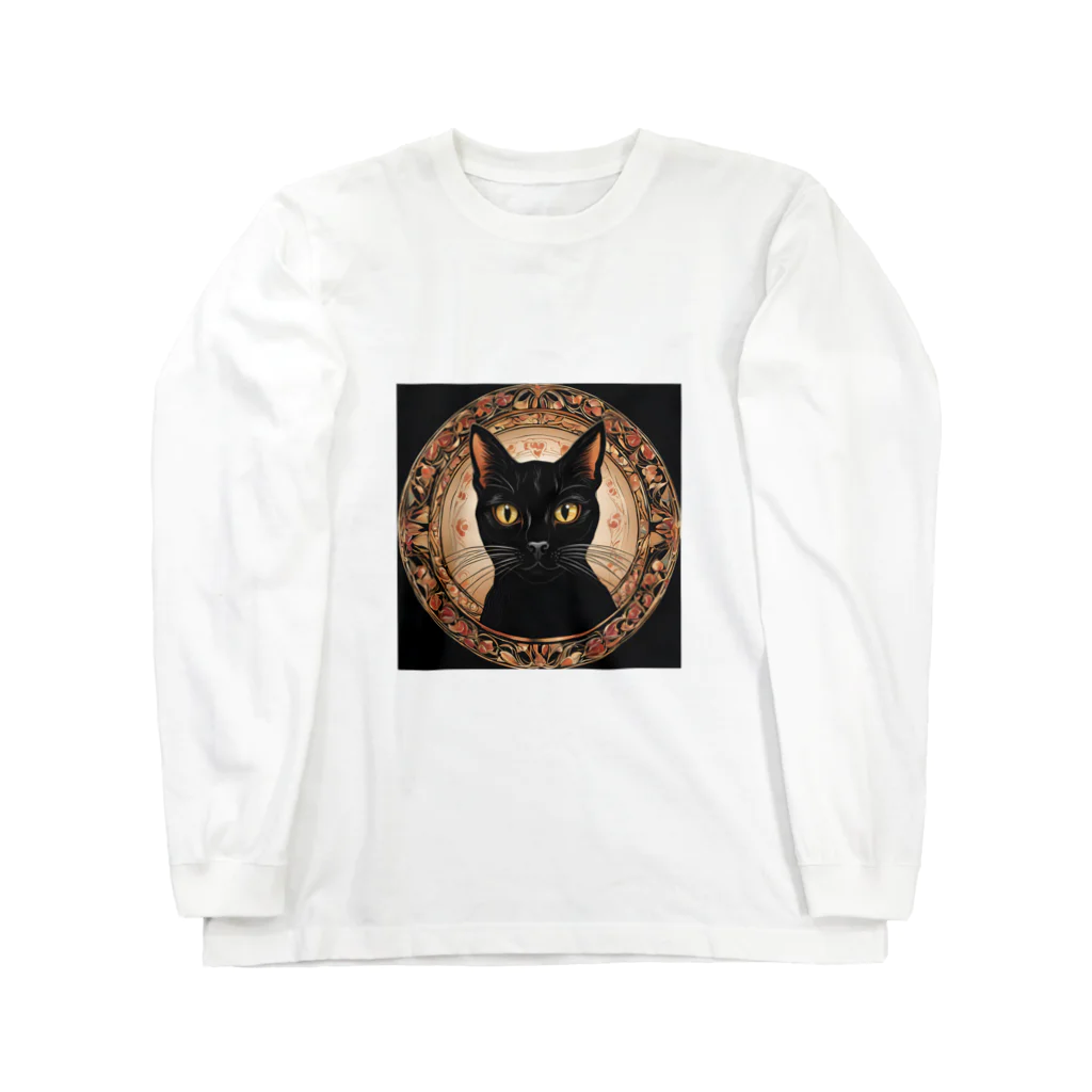 いっしーオリジナルの黒猫 ロングスリーブTシャツ
