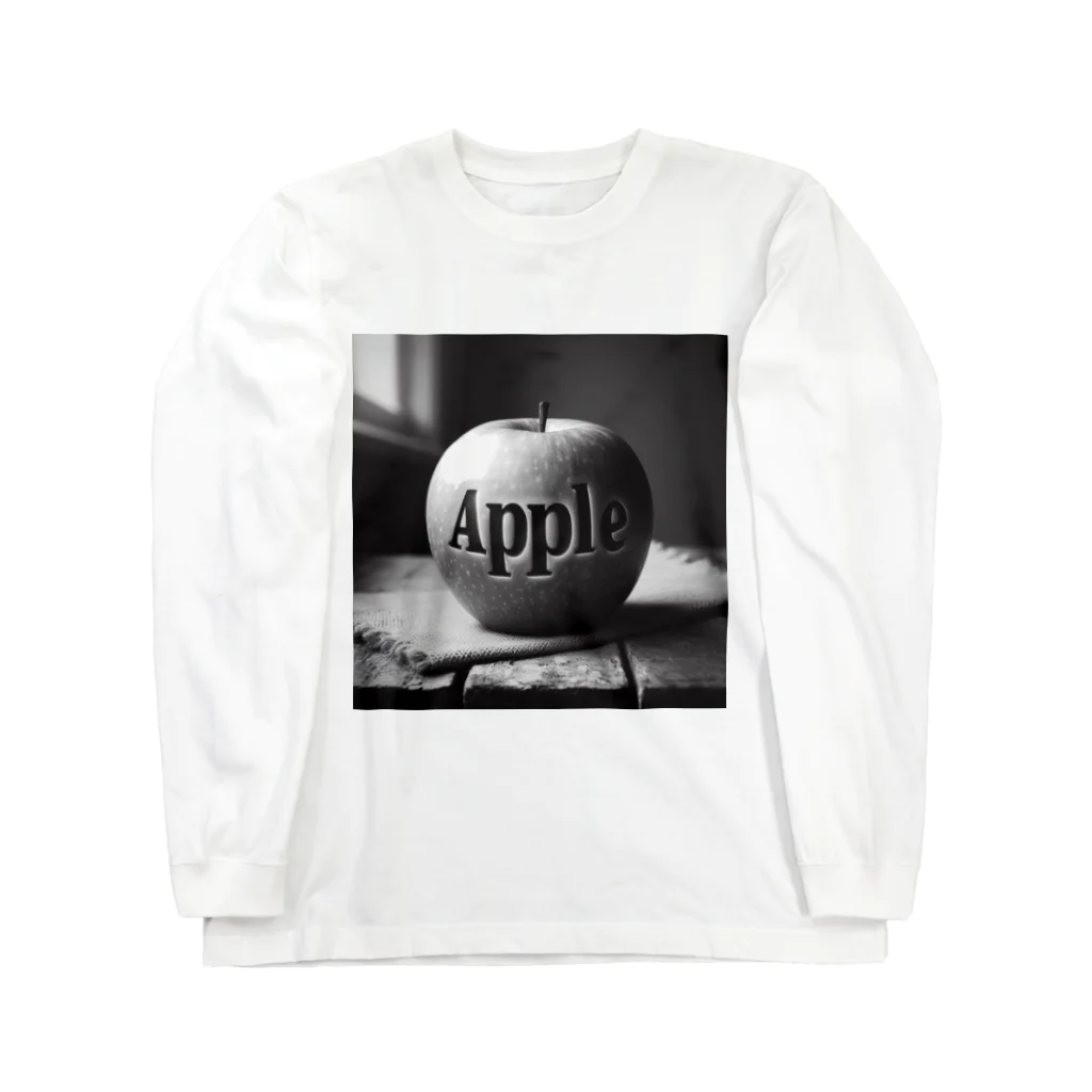 yuriseのモノトーンAppleグッズ ロングスリーブTシャツ