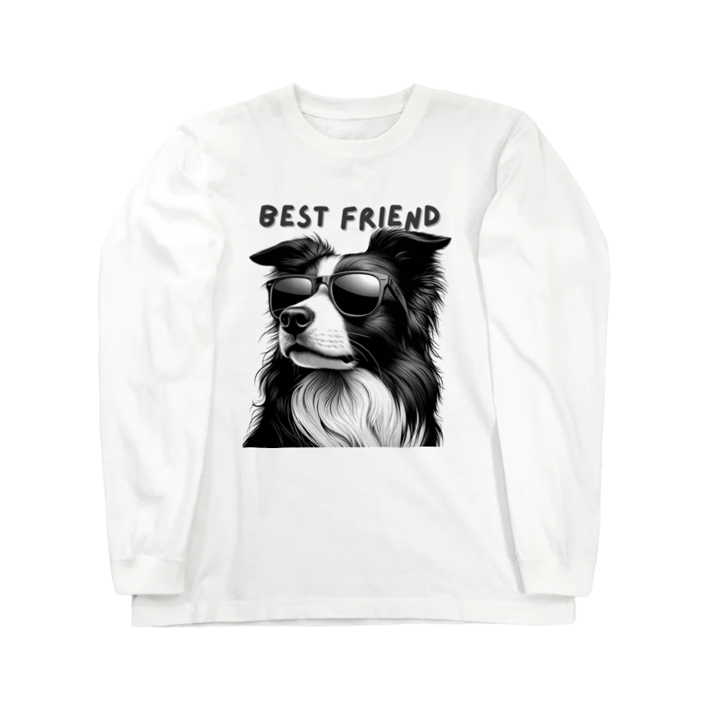 ビビりな番犬くんのBest Friendわんこ ロングスリーブTシャツ