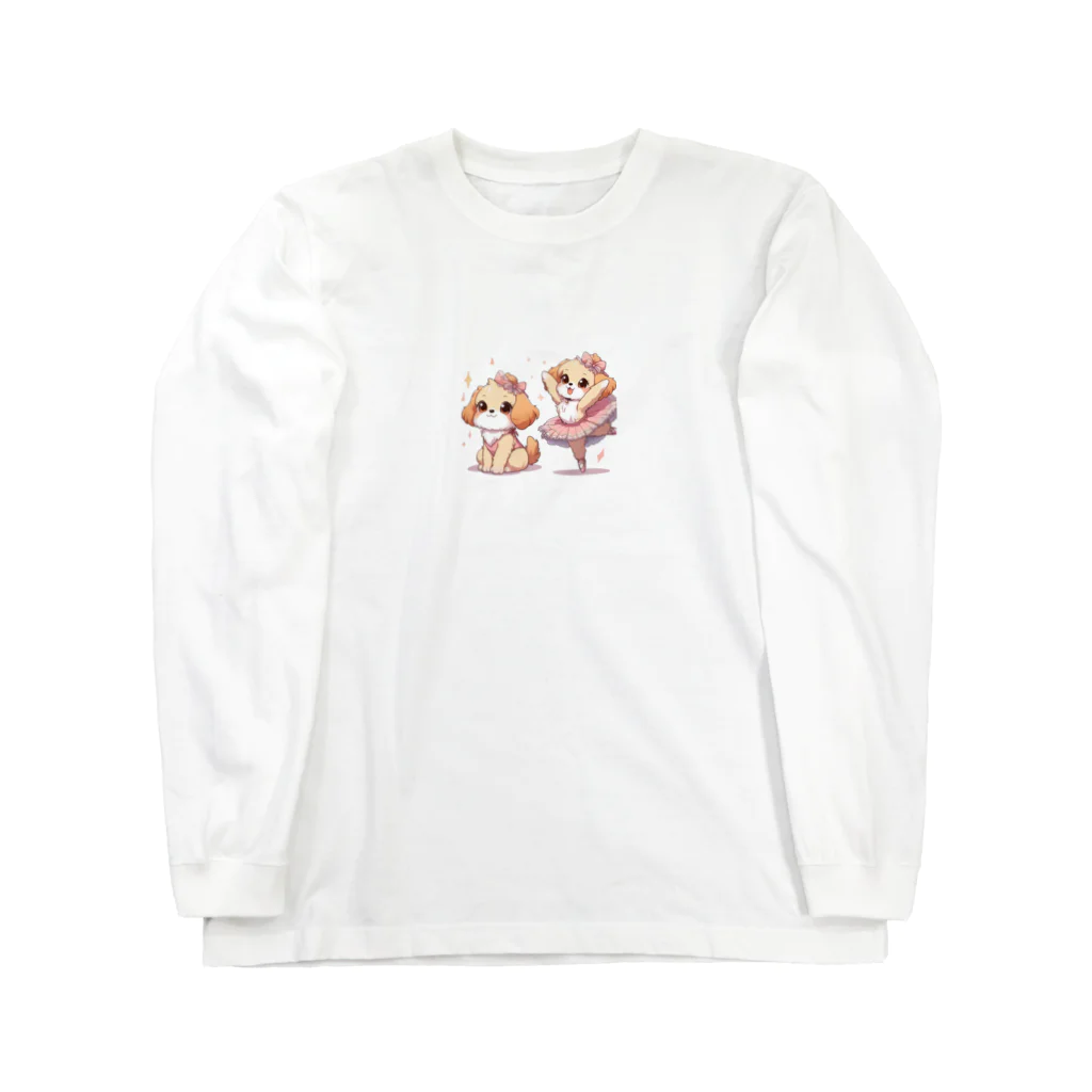 oz-chanのバレリーナのように踊る犬_アニメ風2 Long Sleeve T-Shirt