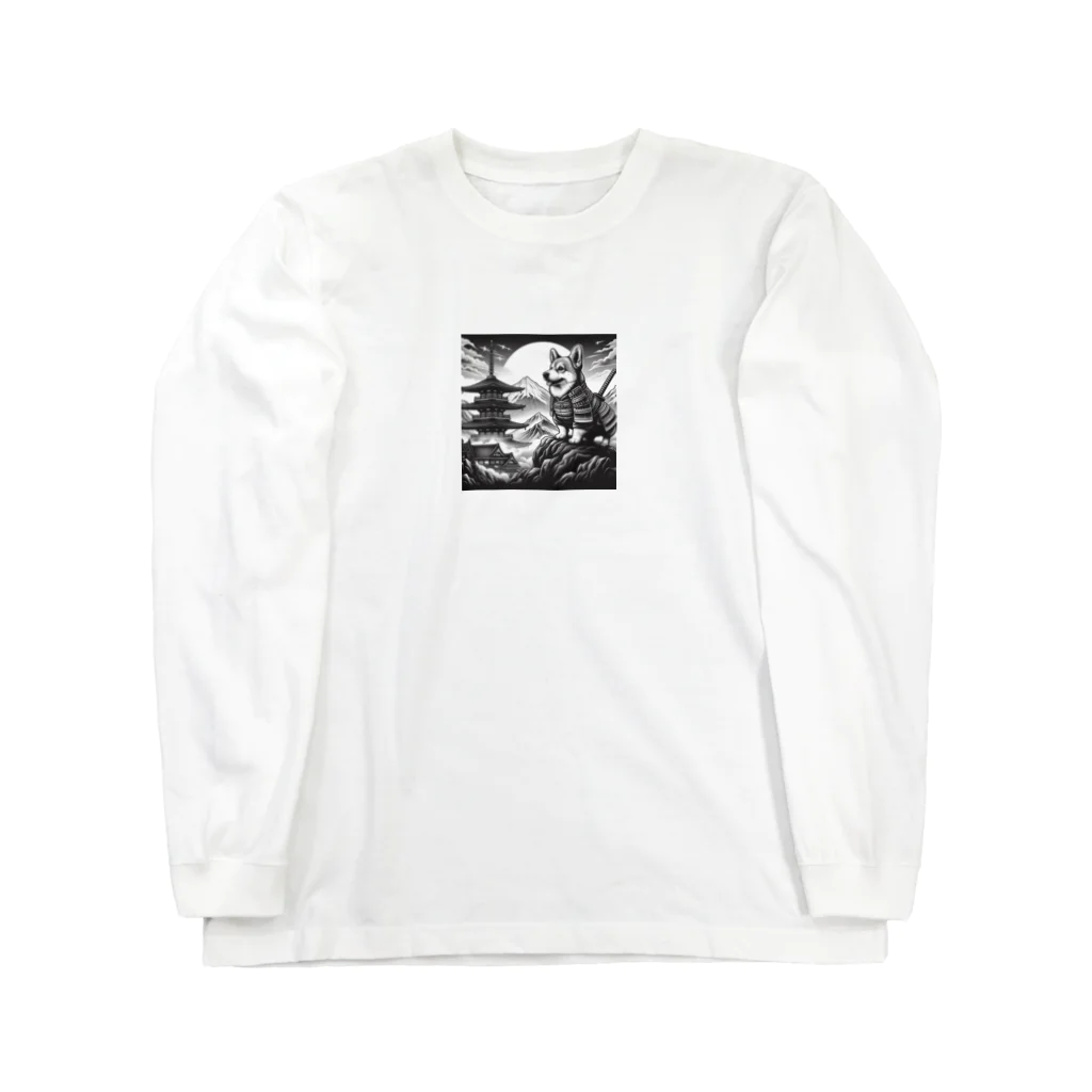 コーギーハウス〜ときどき柴・猫〜のサムライコーギー Long Sleeve T-Shirt