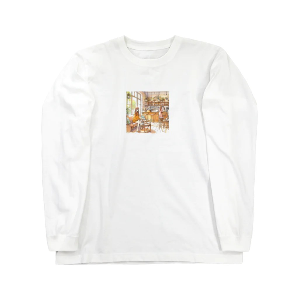 tattat259のカフェでくつろぐ女の子 Long Sleeve T-Shirt