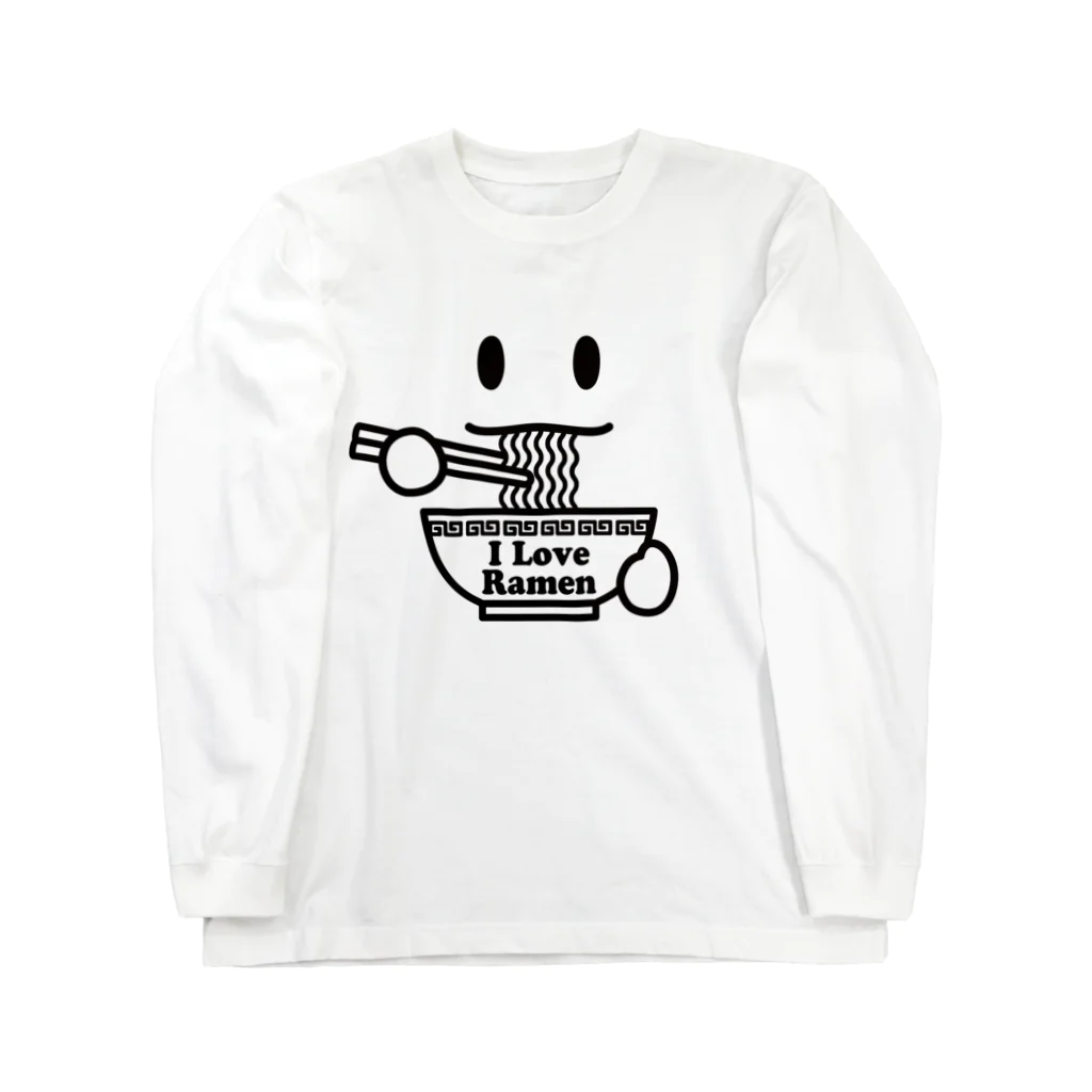 KOHAKUMARUのラーメン大好き I Love Ramen 黒 Long Sleeve T-Shirt