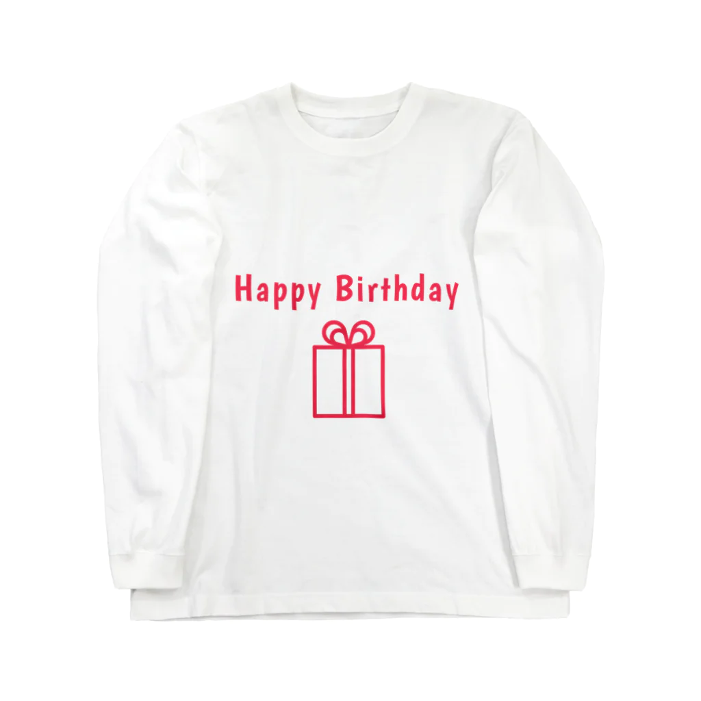 mariberu キッズ☆子供☆ママ☆パパ☆ペアのHappy Birthday  ロングスリーブTシャツ