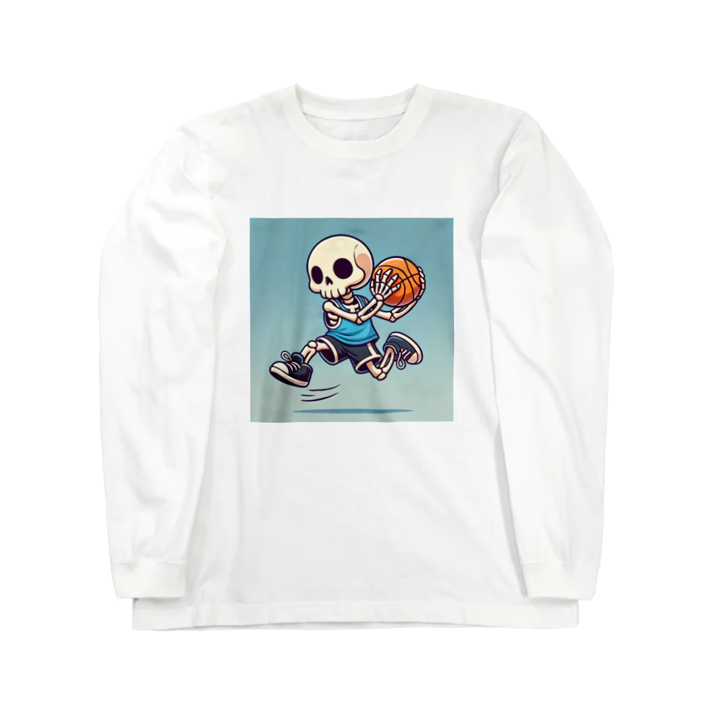 Oz techのスカルフープ：ゴーストプレイヤーのダンクショット Long Sleeve T-Shirt