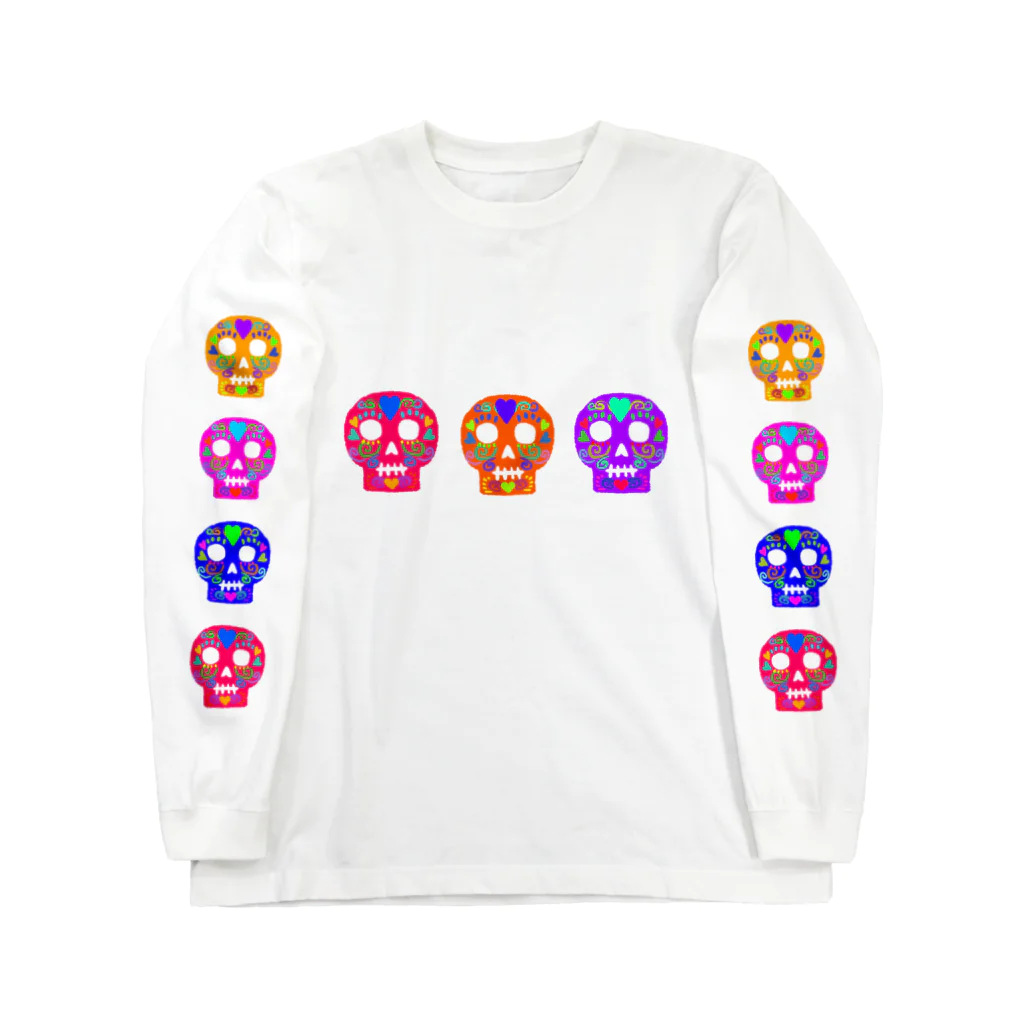 れなしやのMexico Skull ロングスリーブTシャツ