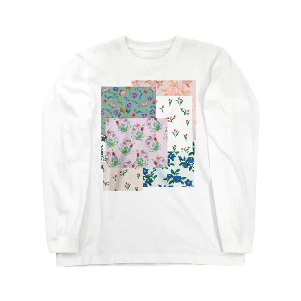 chabiのお花のパッチワーク Long Sleeve T-Shirt