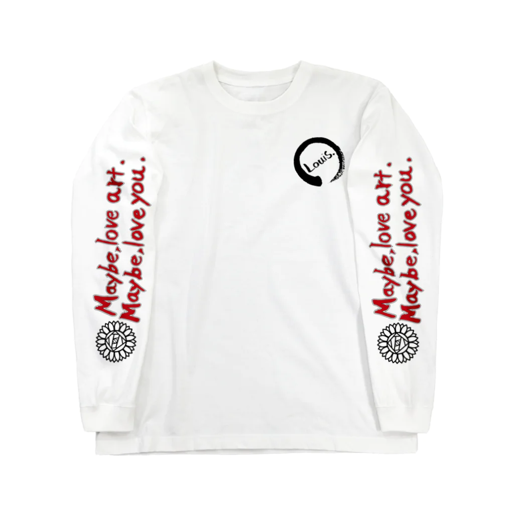 Louis.のLouis_ 袖文字 赤色 Long Sleeve T-Shirt