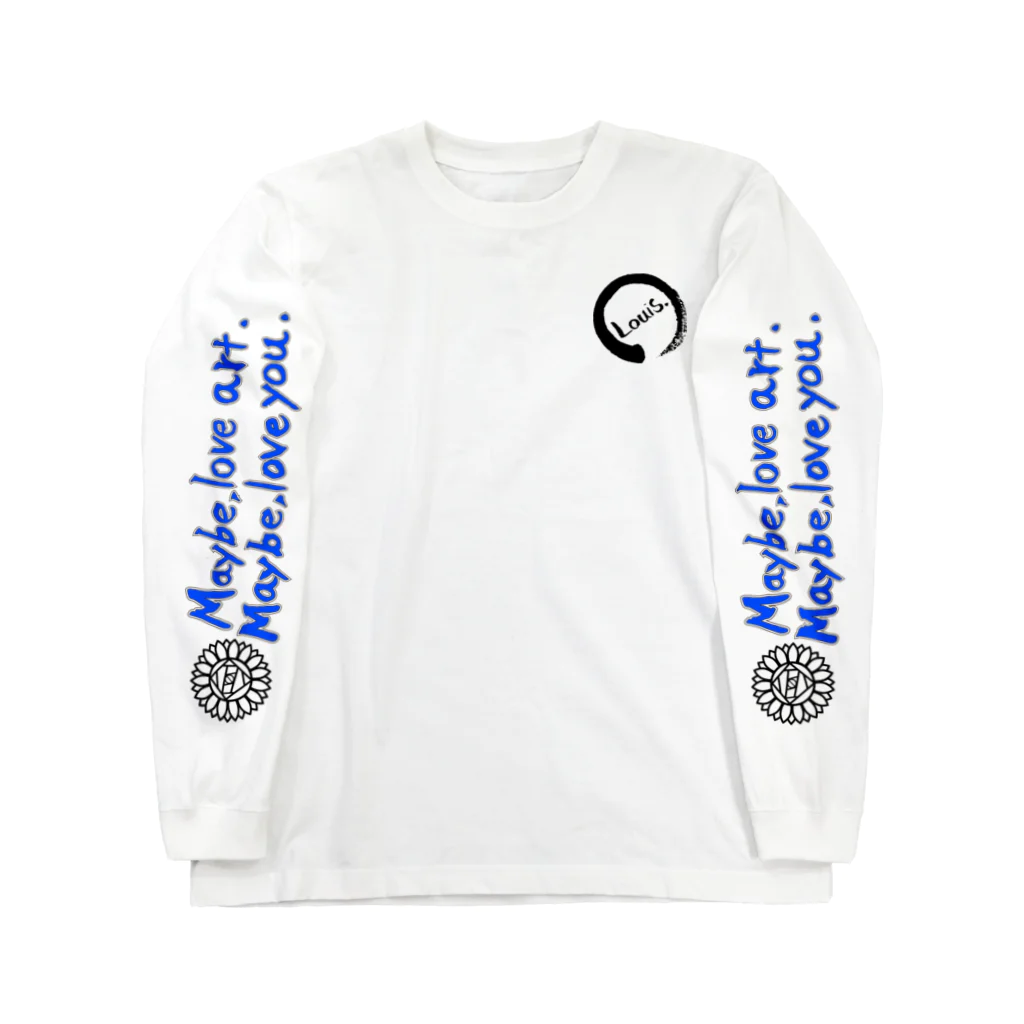 Louis.のLouis_袖文字 青色 Long Sleeve T-Shirt