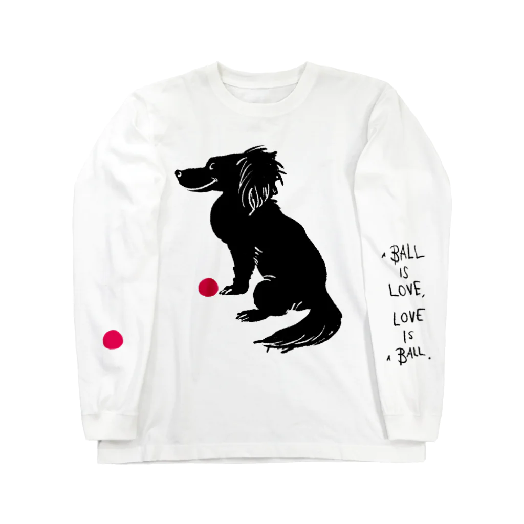 mya-mya=MIYA JUNKO's shop 02のa ball is love, love is a ball. ロングスリーブTシャツ