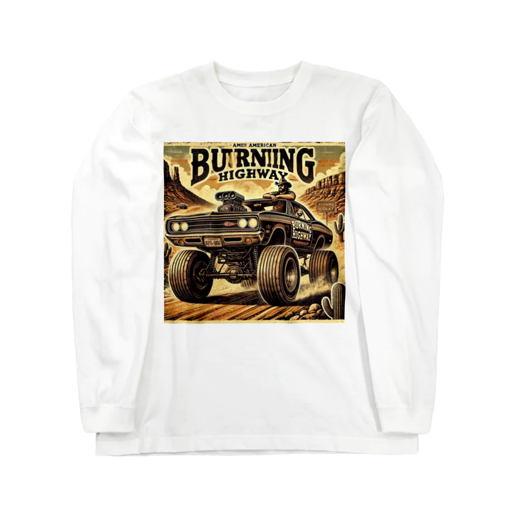 monkmonのバーニングハイウェイ2 Long Sleeve T-Shirt
