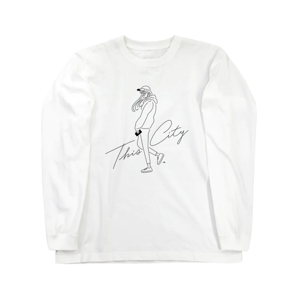 マチダタケルのSUZURIのお店のTHIS CITY (GIRL) Long Sleeve T-Shirt