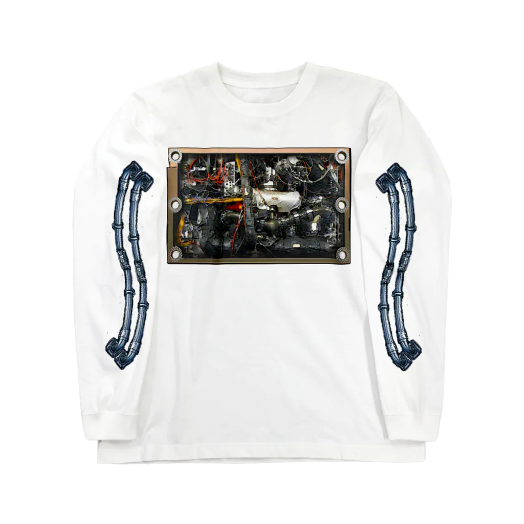 GAMERA3のサイバーでジャンクなAKIBAの「メインテナンスハッチ」デザイン ロングスリーブTシャツ