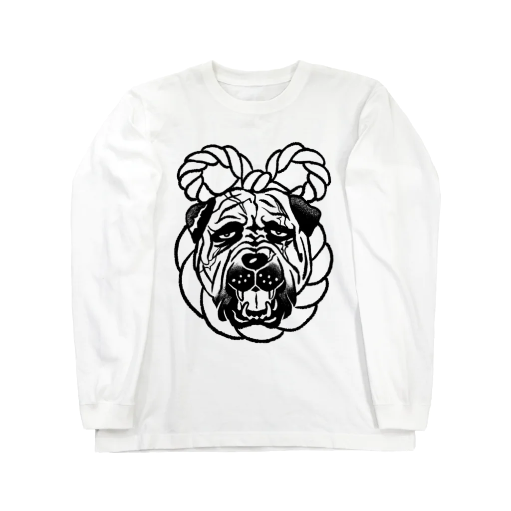 メイドイン極楽スズリ店の土佐犬 Long Sleeve T-Shirt