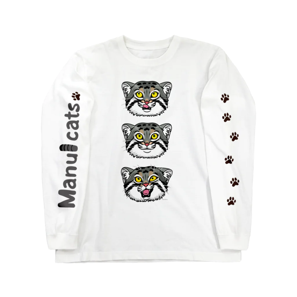 MUSEUM LAB SHOP MITのManul＊マヌルネコだらけのロンT Long Sleeve T-Shirt