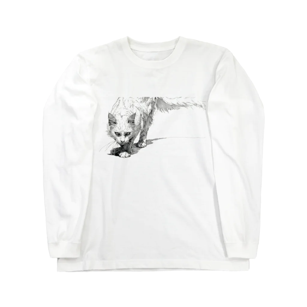sperz shopの威嚇白猫 Long Sleeve T-Shirt