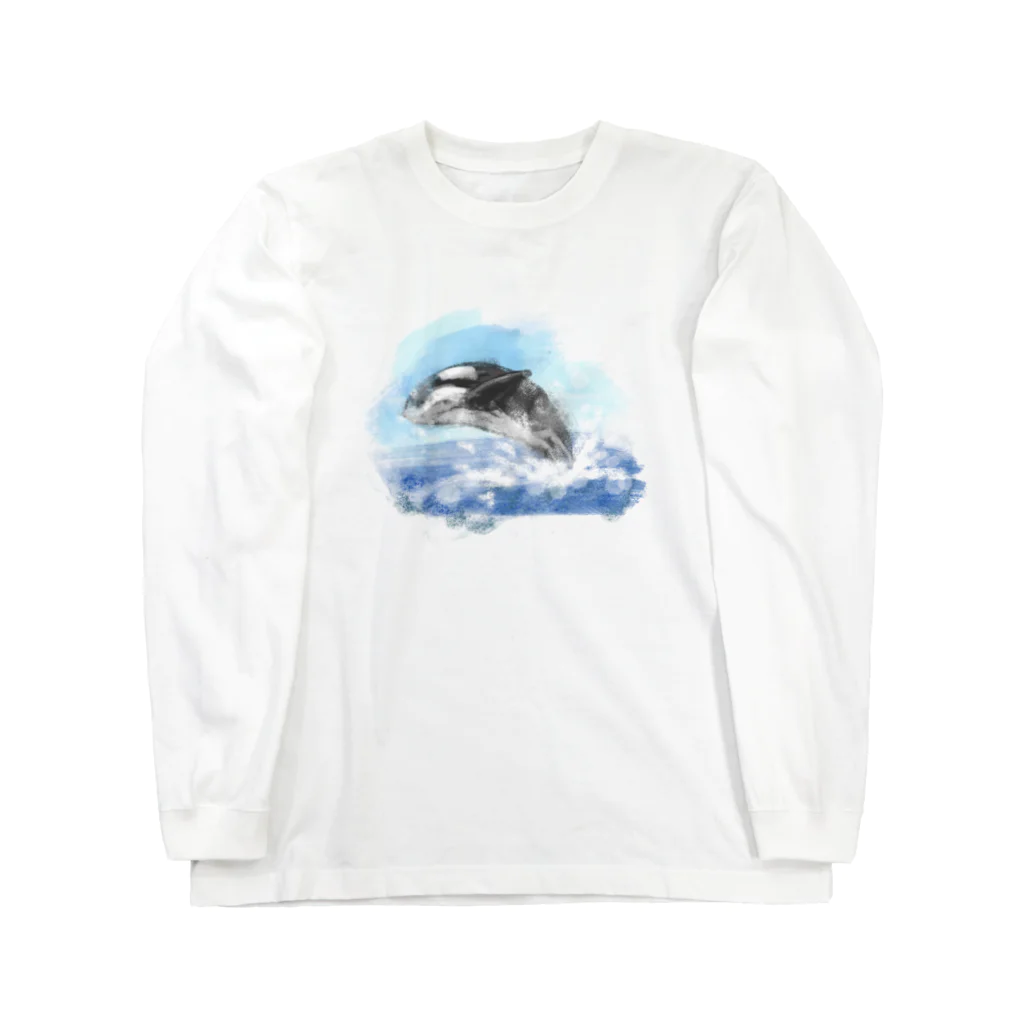 akane_art（茜音工房）のいきものイラスト（シャチ） Long Sleeve T-Shirt