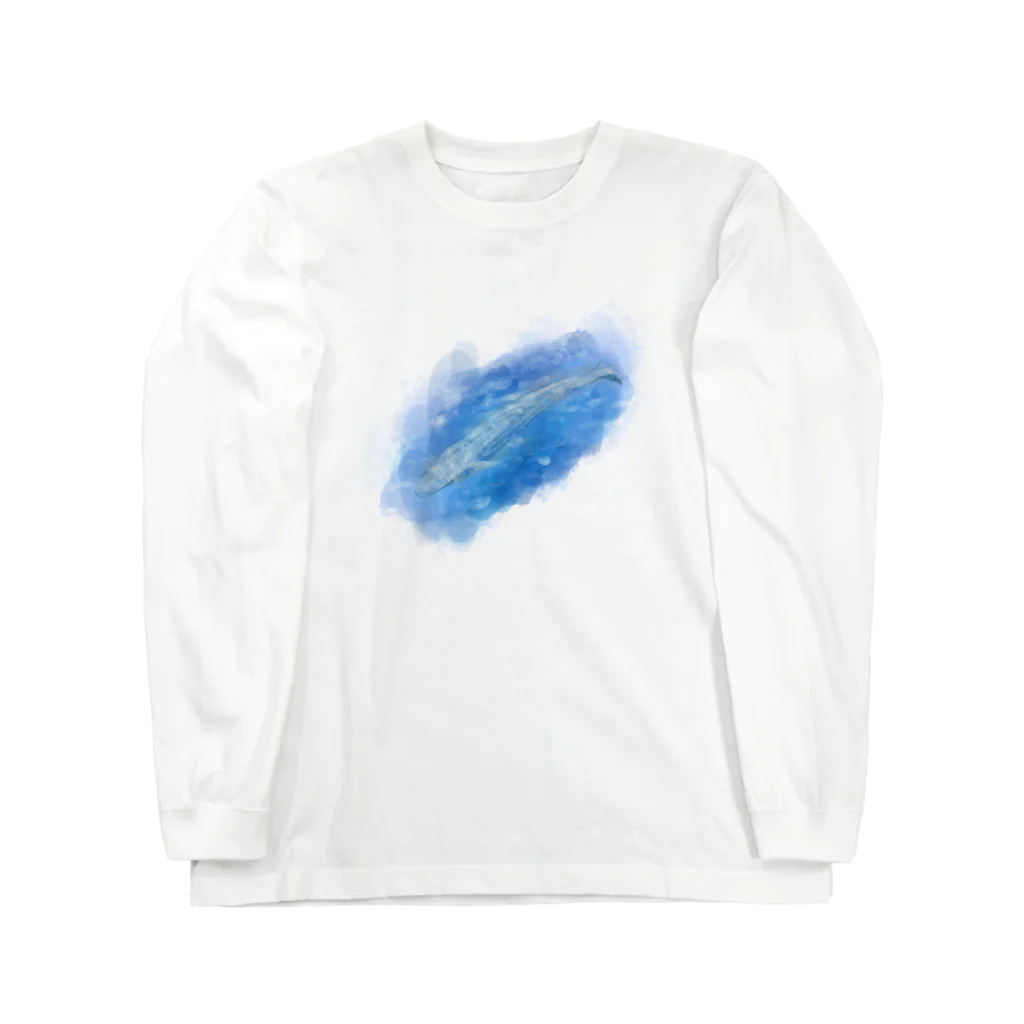 akane_art（茜音工房）のいきものイラスト（シロナガスクジラ） Long Sleeve T-Shirt