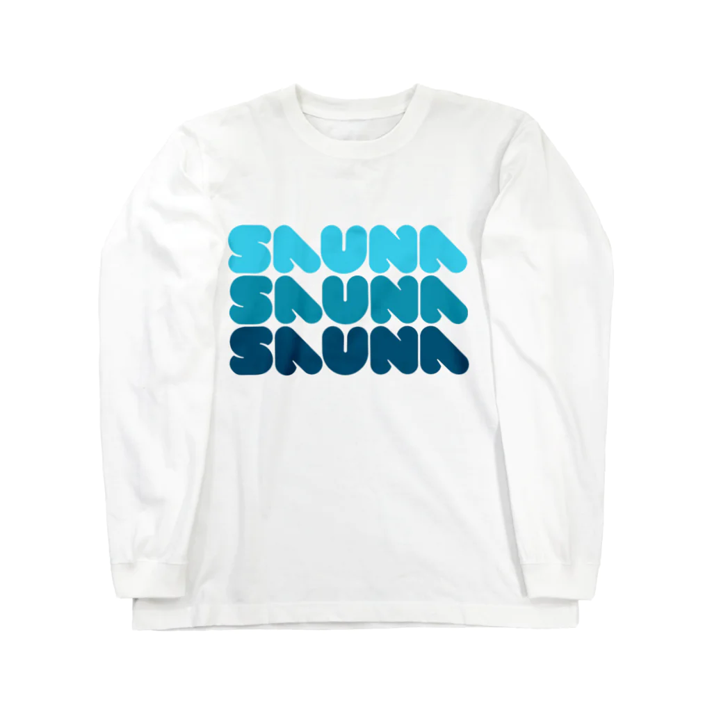 Saunagirl/サウナガールのSAUNA SAUNA SAUNA ブルー Long Sleeve T-Shirt