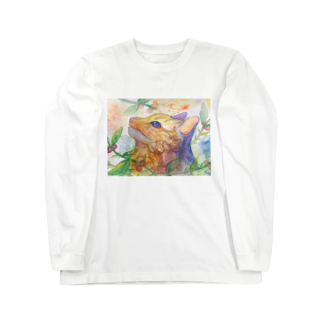 PHOTO LABOの動物横顔シリーズ ヤマネコ Long Sleeve T-Shirt