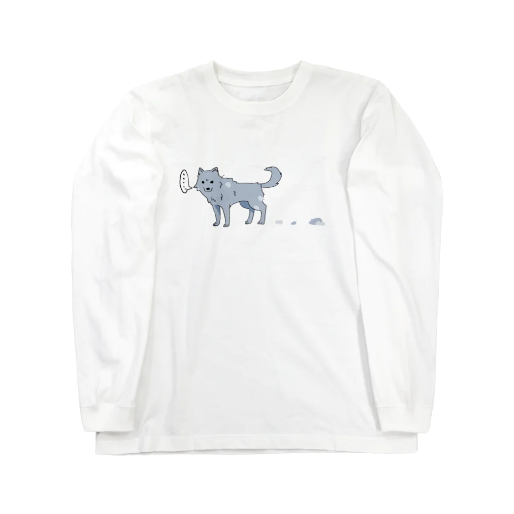 骨犬工房の換毛期の犬 ロングスリーブTシャツ