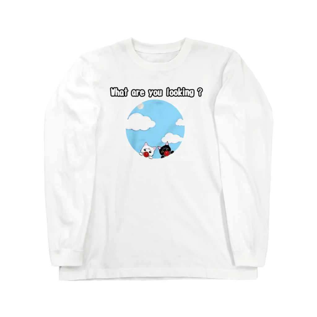 ゴータ・ワイの猫ちゃん、何見てるの？ (前後２面プリント)  Long Sleeve T-Shirt