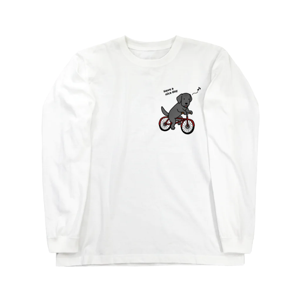 efrinmanのbicycleラブ 黒（両面2） ロングスリーブTシャツ