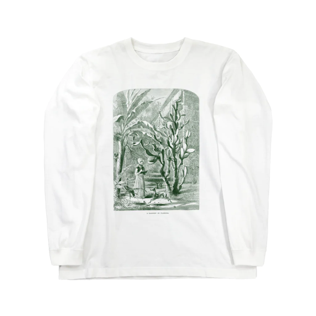 古書　天牛書店のサボテンの庭＜アンティーク・イラスト＞ Long Sleeve T-Shirt