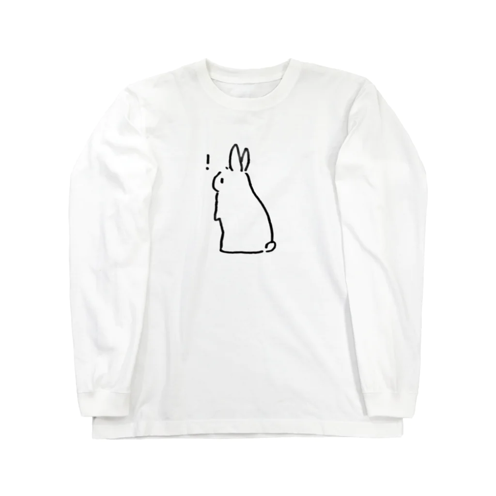 描いたものグッズ化置き場のびっくりうたっち（黒線画／たちみみ） Long Sleeve T-Shirt