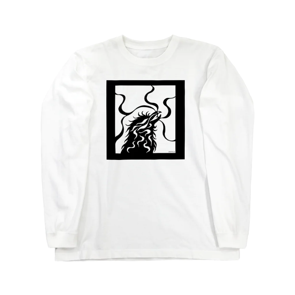 ツバメ堂のカラス（モノクロ） Long Sleeve T-Shirt