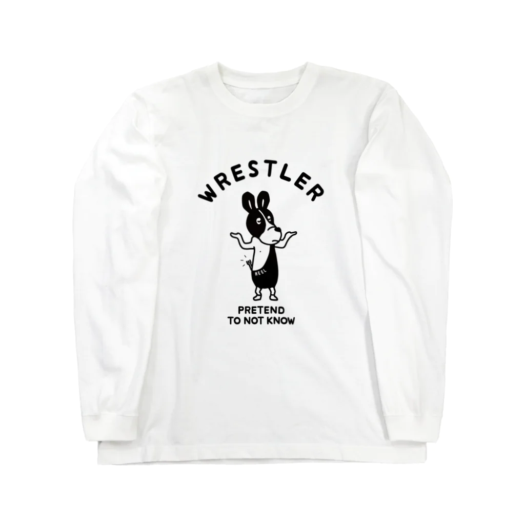 Aliviostaの悪役プロレスラー ヒール イラストアメカジロゴ Long Sleeve T-Shirt