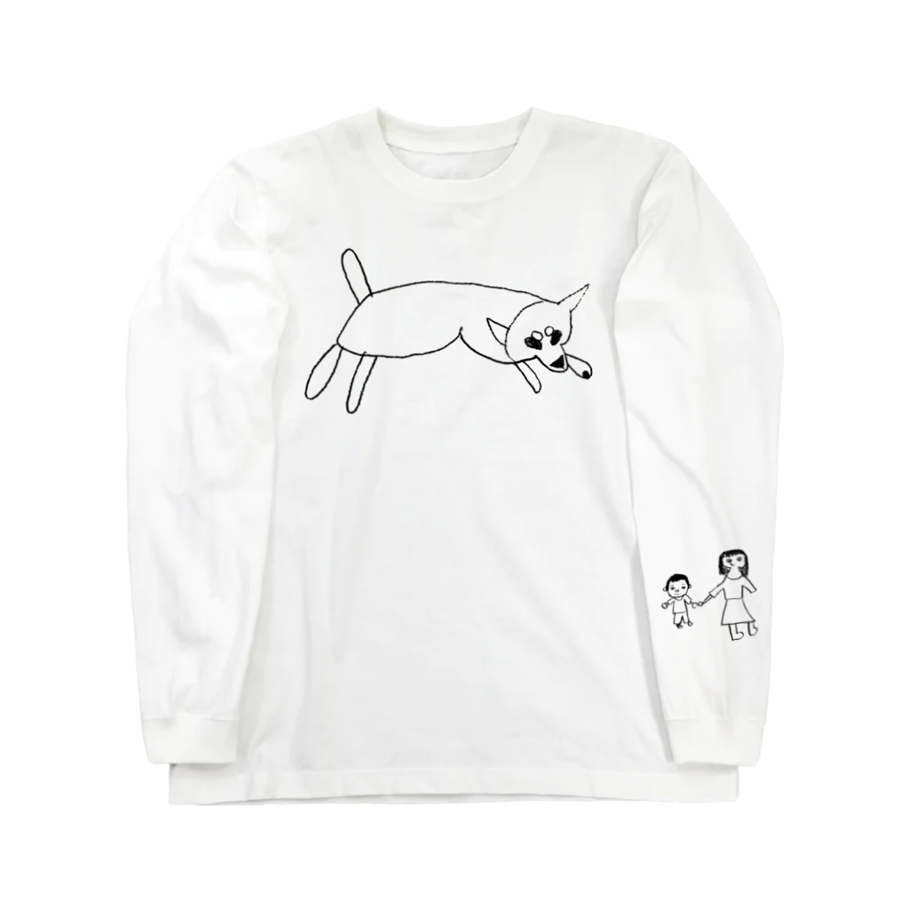 dog3doのふて寝るりこ ロングスリーブTシャツ