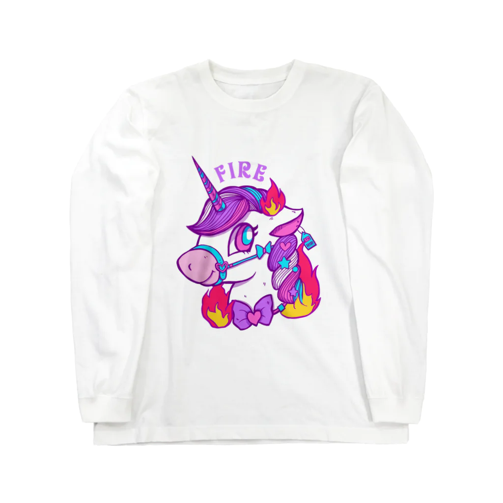 IYUDAのFIRE UNICORN ロングスリーブTシャツ