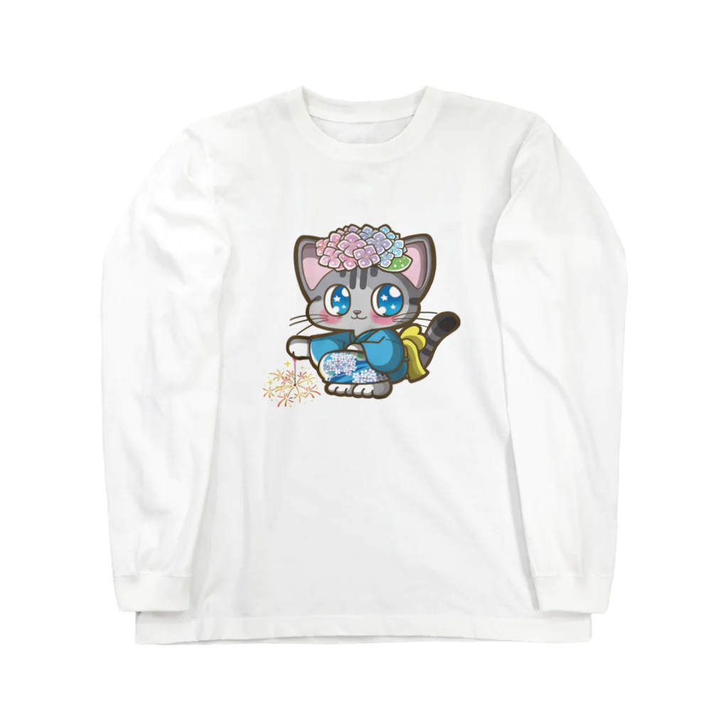 あじさいロコモンのゆかたのロコモン ロングスリーブTシャツ