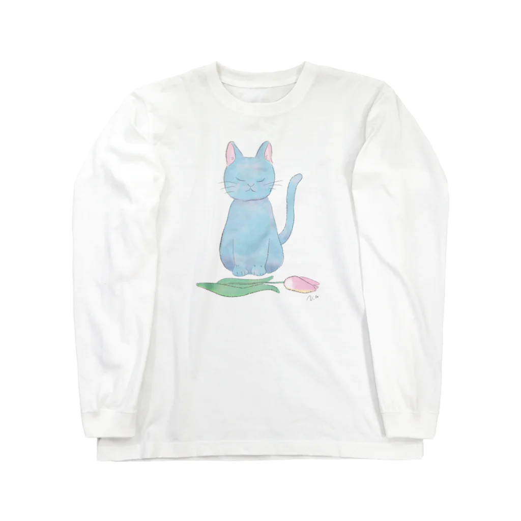 shousou八景のねことチューリップ Long Sleeve T-Shirt