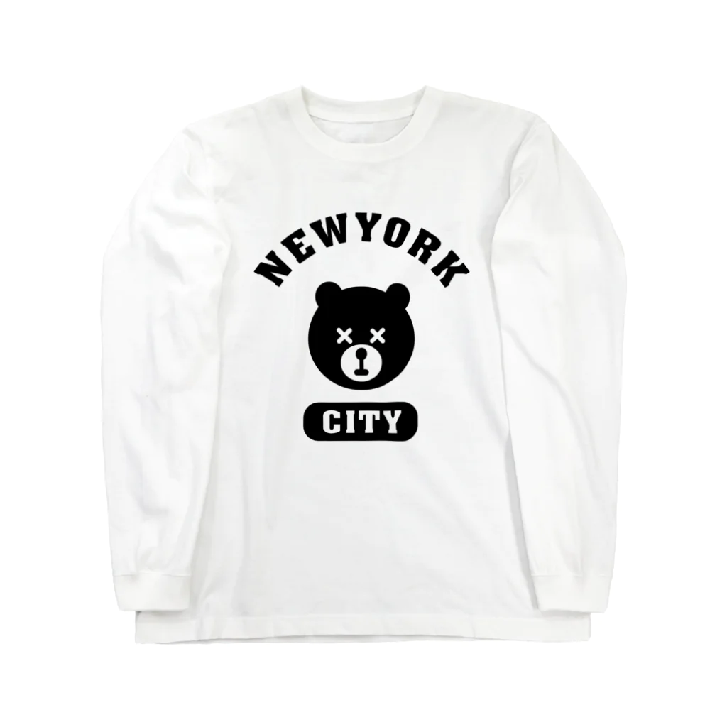 AliviostaのNYC BEAR ニューヨークシティベアー 熊 カレッジロゴ ロングスリーブTシャツ